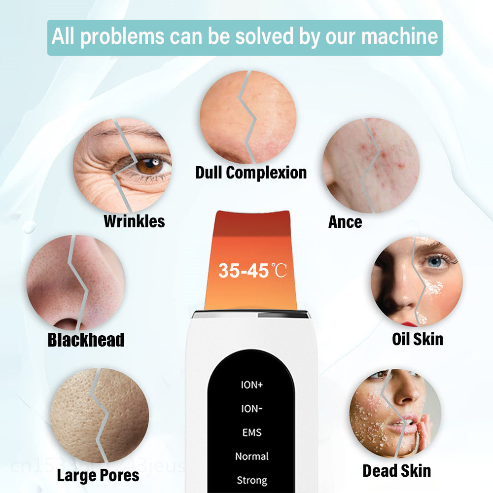 Ultrasonic Microcurrent Color Light Skin Scrubber